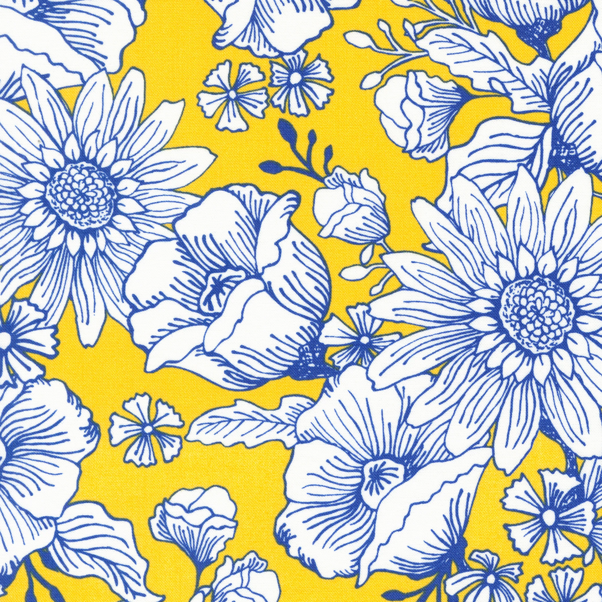 Sunflowers in My Heart Collection Large Floral Cotton Fabric 27320