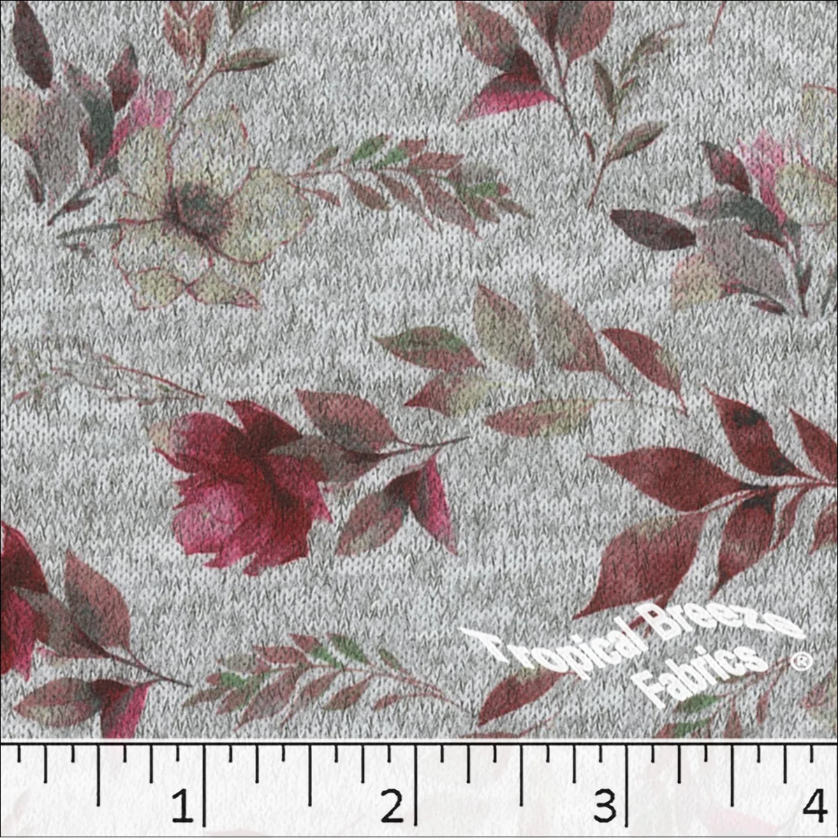 Sweater Knit Floral Print Fabric 32955 - Image 3