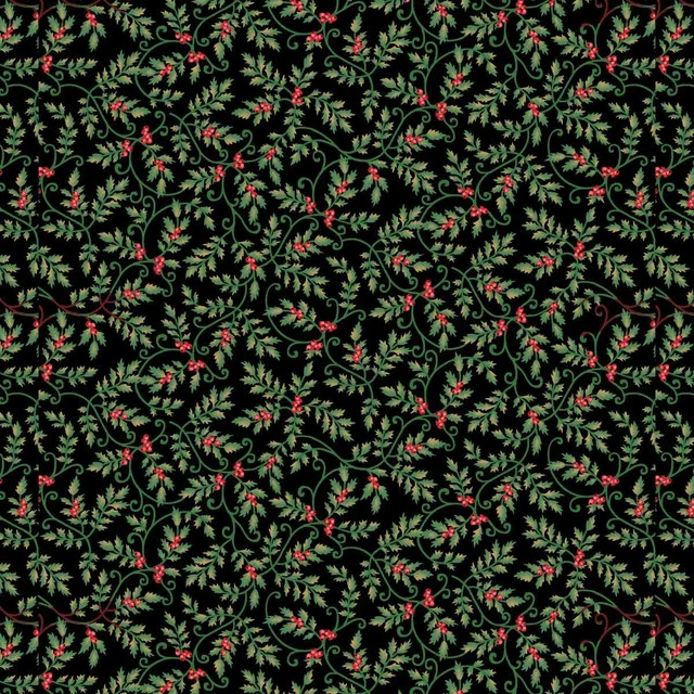 Sweet Christmas Memories Collection Mini Holly Vines Cotton Fabric 3620 - Image 2