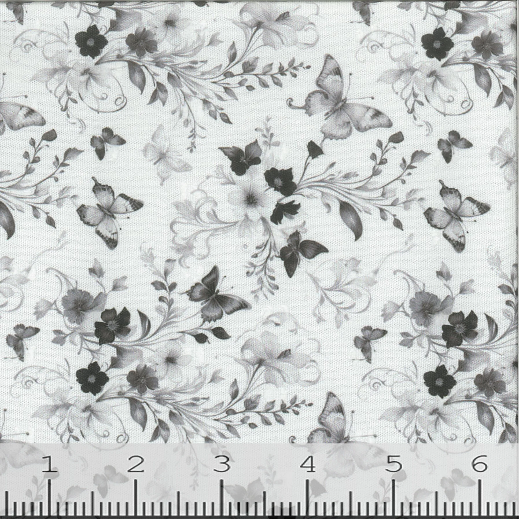 Swiss Dot Butterfly Meadow Print Polyester Fabric 00022 - Image 4