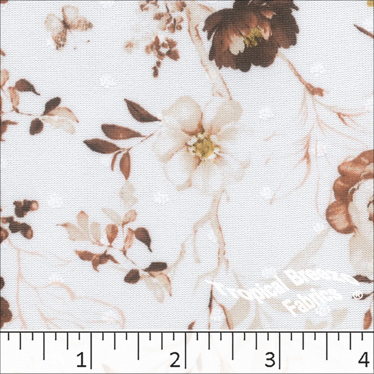 Swiss Dot Knit Floral Print Dress Fabric 573516