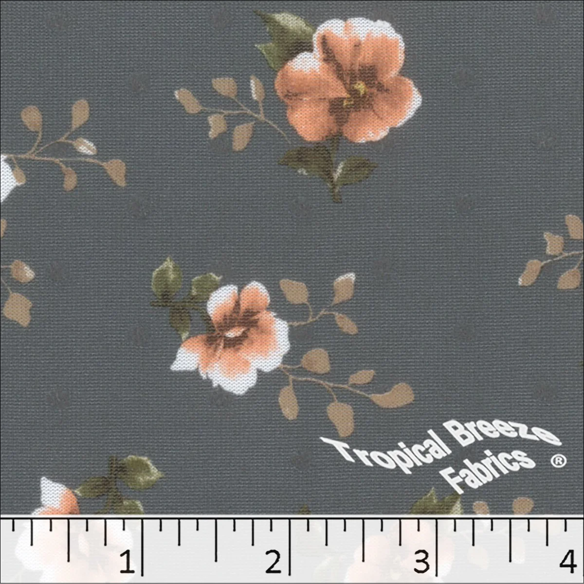 Swiss Dot Knit Floral Print Polyester Fabric 573525