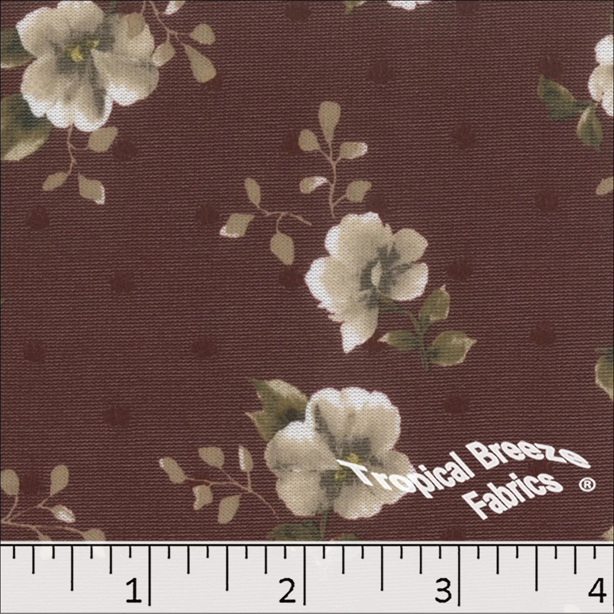 Swiss Dot Knit Floral Print Polyester Fabric 573525 - Image 4