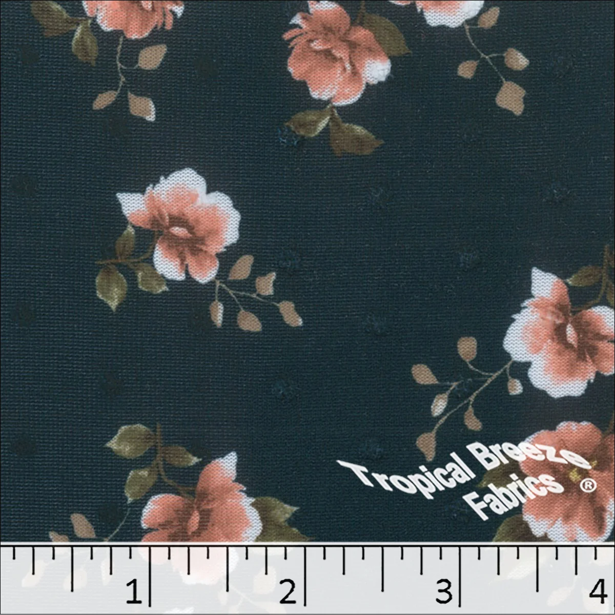 Swiss Dot Knit Floral Print Polyester Fabric 573525 - Image 5