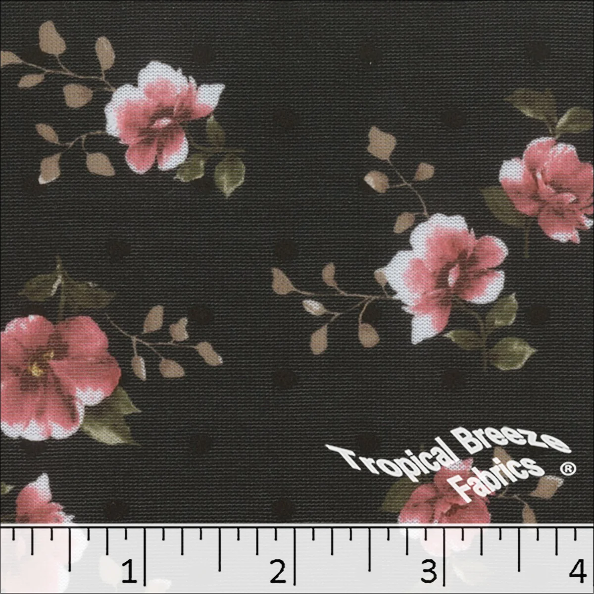 Swiss Dot Knit Floral Print Polyester Fabric 573525 - Image 6