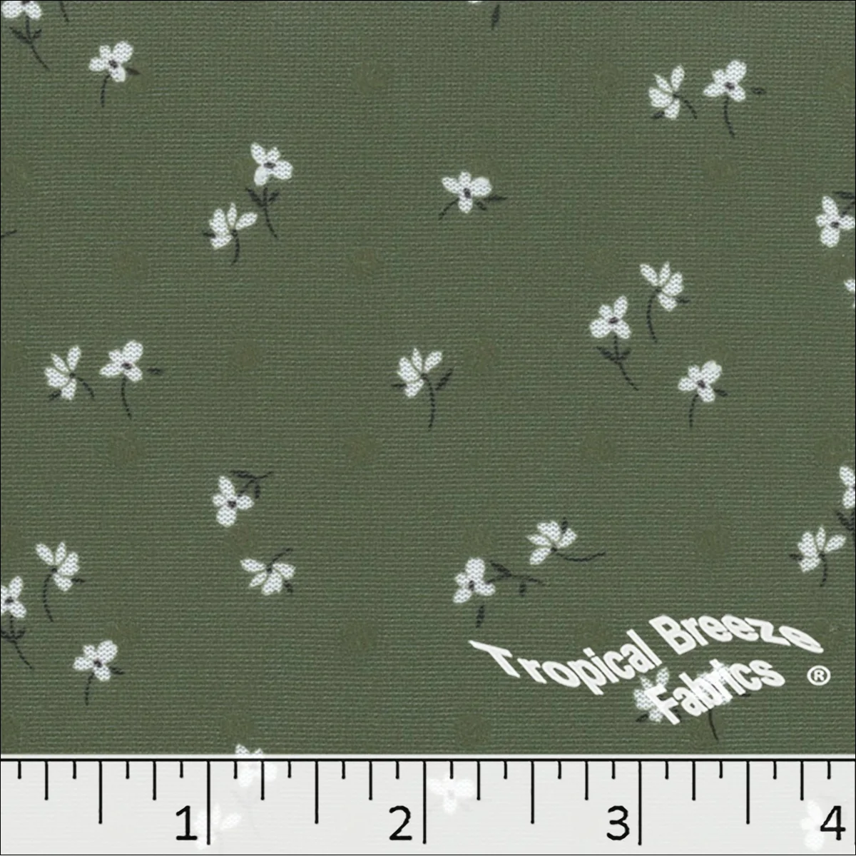 Swiss Dot Knit Tiny Floral Print Polyester Fabric 573524 - Image 2