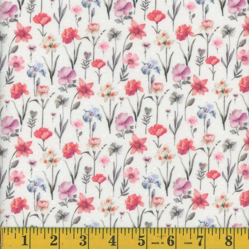 Swiss Dot Wildflower Print Fabric 1358 - Image 4