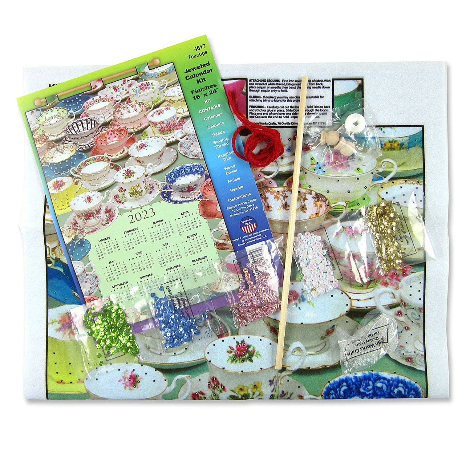 Teacups 2023 Sequin Calendar 4617 - Image 3