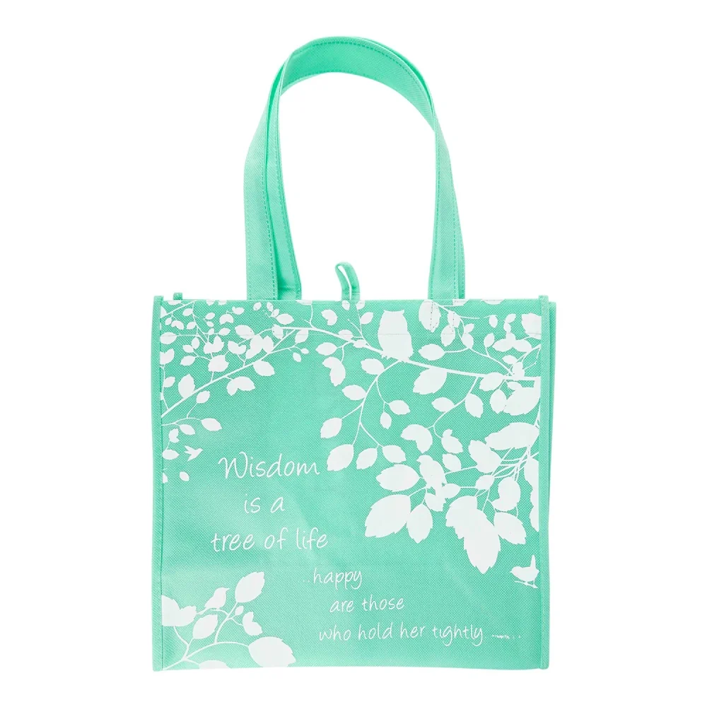 Teal Wisdom Is a Tree Eco Tote 25033 - Image 2
