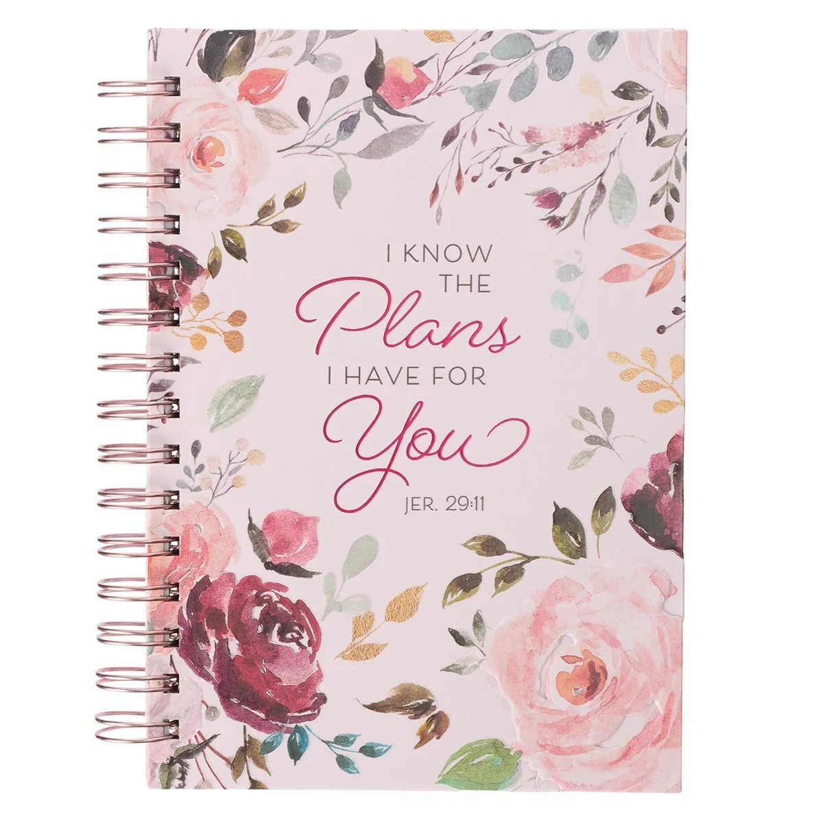 The Plans I Have for You Plum Floral Wirebound Journal - Jeremiah 29:11 JLW132