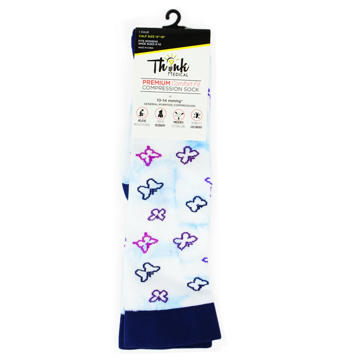 Women's Tie Dye Butterflies Compression Socks 92105 - Image 2