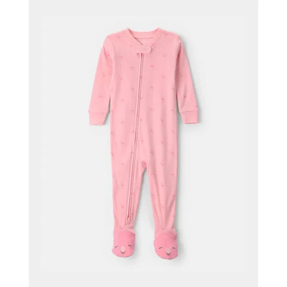 Toddler Girls' Snug Fit Flamingo Footed Pajamas 1U659410