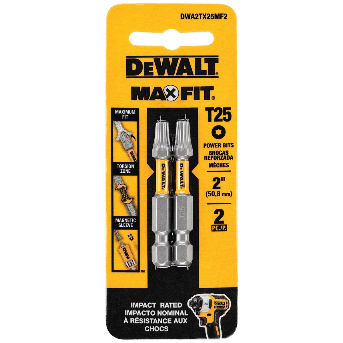 Torx #25 X 2 in. L Screwdriver Bit Set Steel 2 Pk