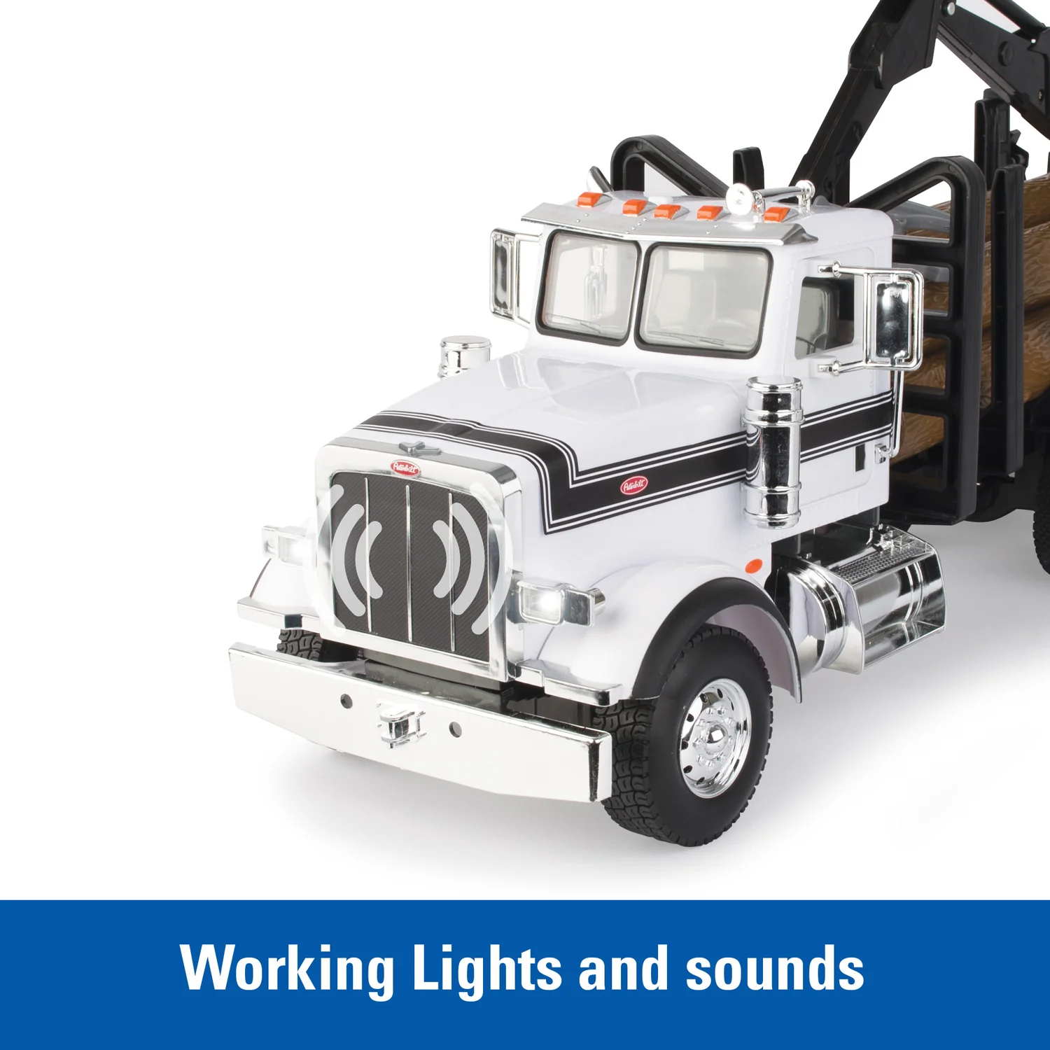 Toy Peterbilt 367 Logging Truck with Pup Trailer and Logs 46720 - Image 4