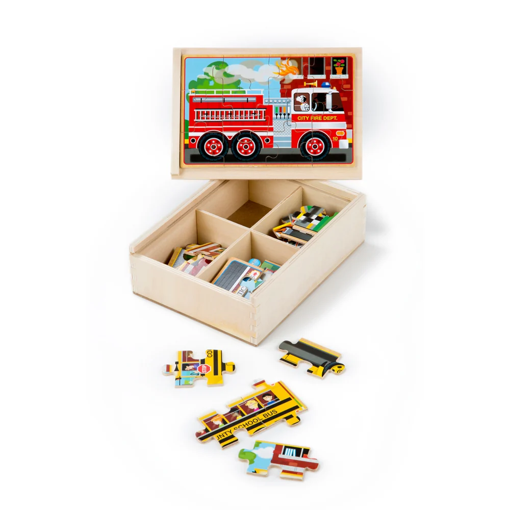 Vehicle Wooden Puzzles in a Box 3794 - Image 4