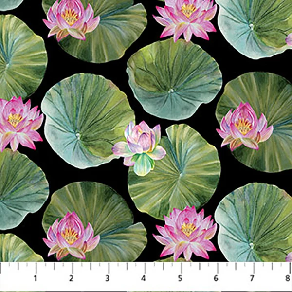 Water Lilies Collection Lily Pads Cotton Fabric DP25059 - Image 2