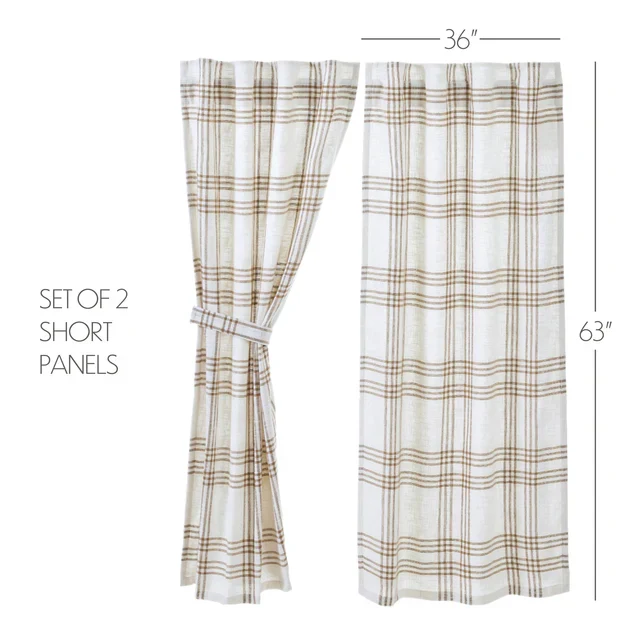 Wheat Plaid Panels Set of 2 80542 - Image 2