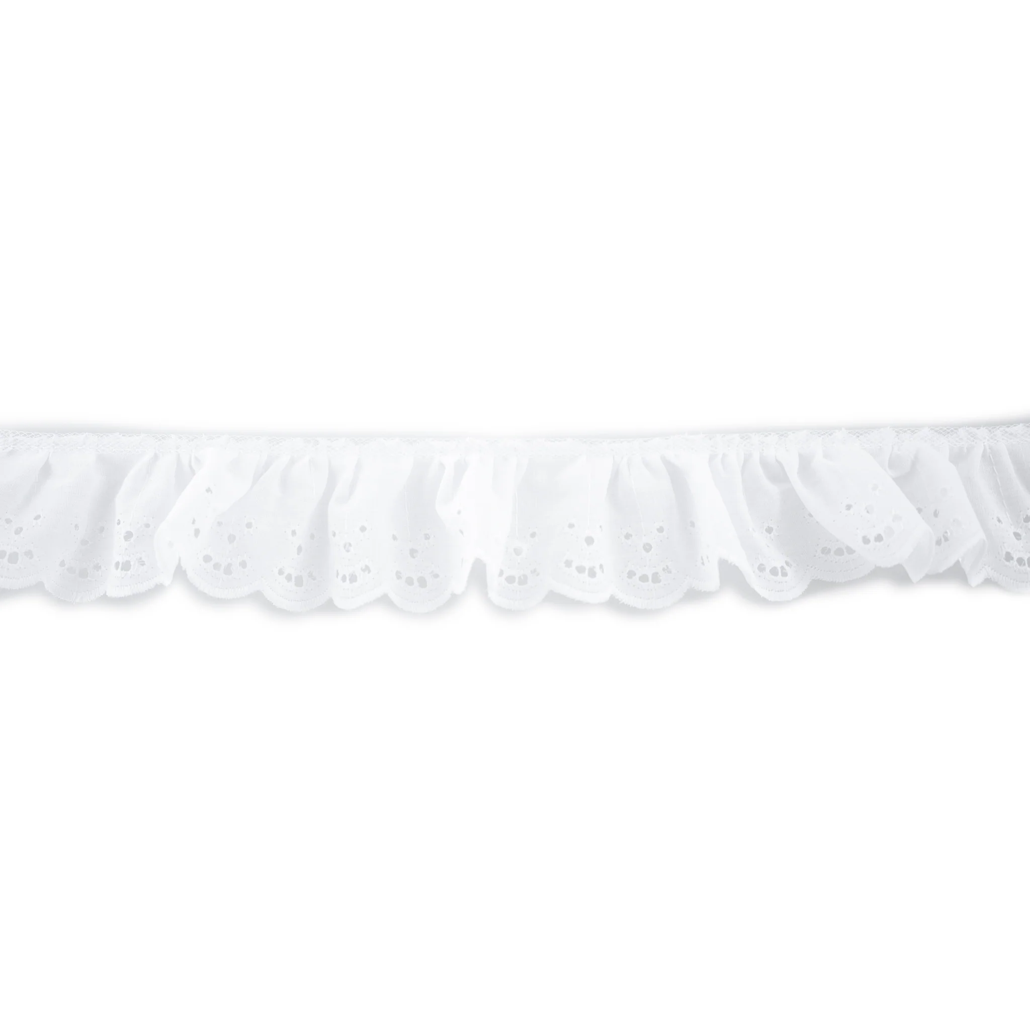 White Ruffled Eyelet Lace by the Yard - Image 2