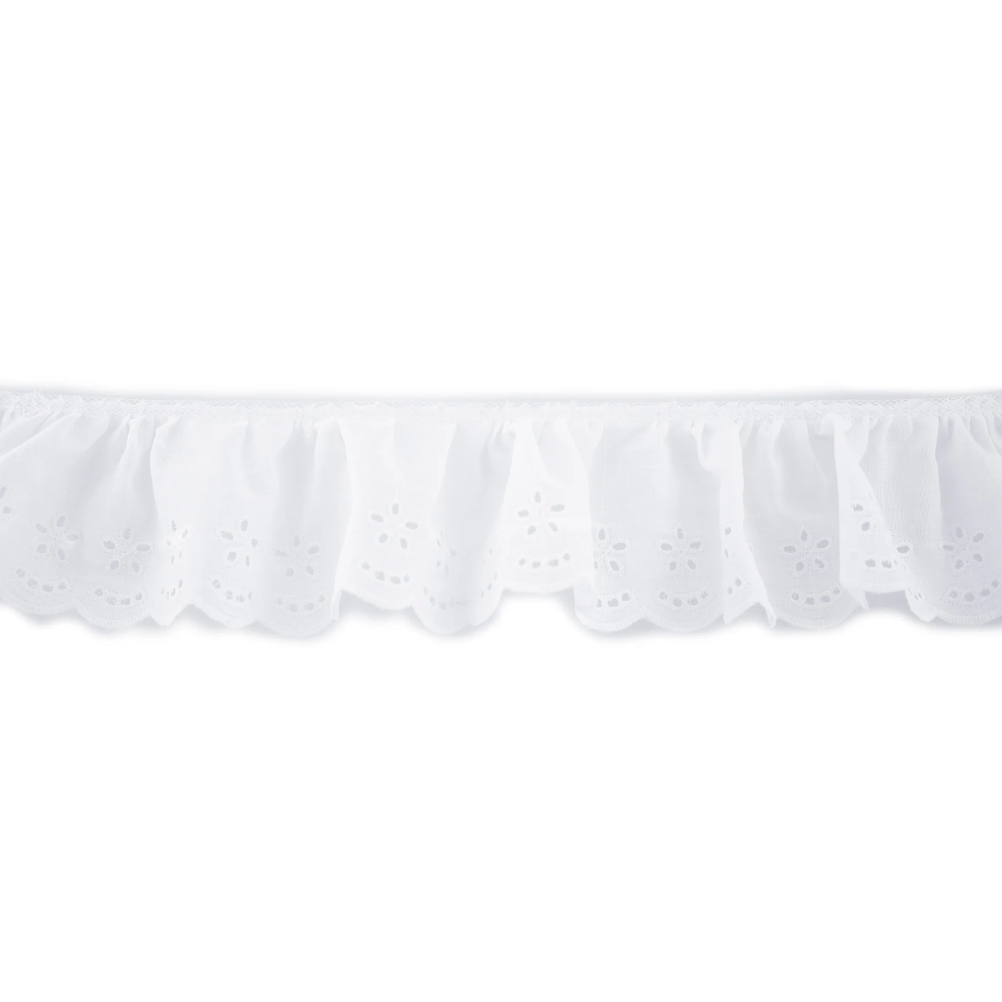 White Ruffled Eyelet Lace by the Yard - Image 3