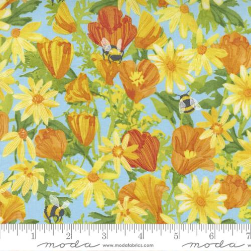 Wild Blossoms Collection Daisies and Poppies Cotton Fabric 48731 - Image 2