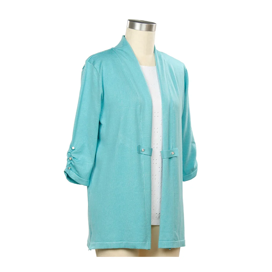 Women's 3/4 Sleeve Open Front Cardigan 1354