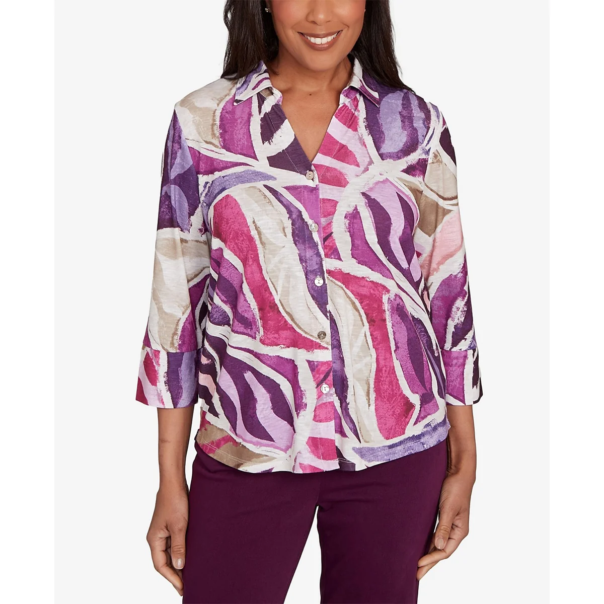 Women's Abstract Patchwork Top 1415
