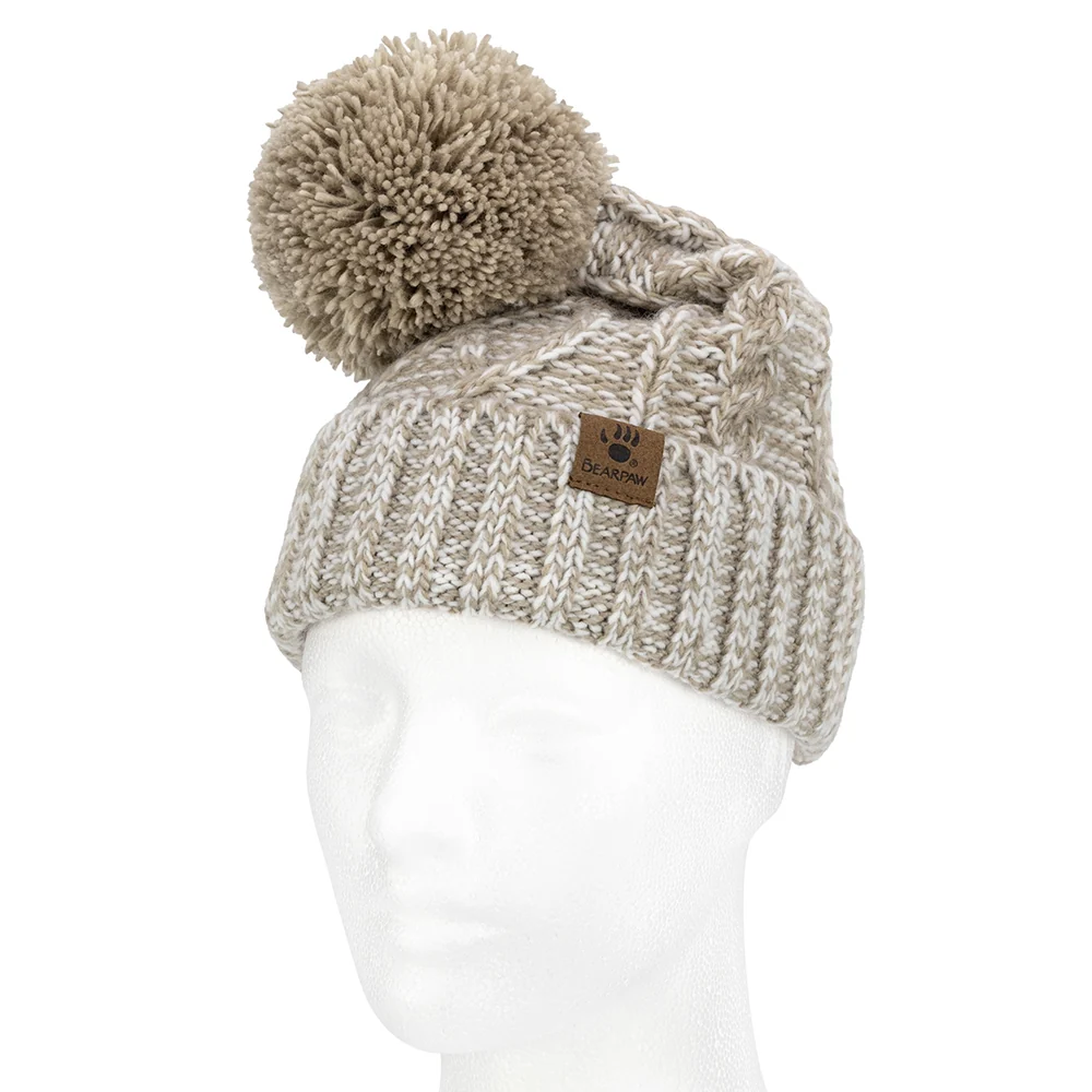 Women's Cable Pom Beanie Knit Hat 11LKR04911 - Image 2