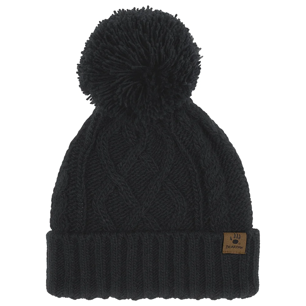 Women's Cable Pom Beanie Knit Hat 11LKR04911 - Image 3
