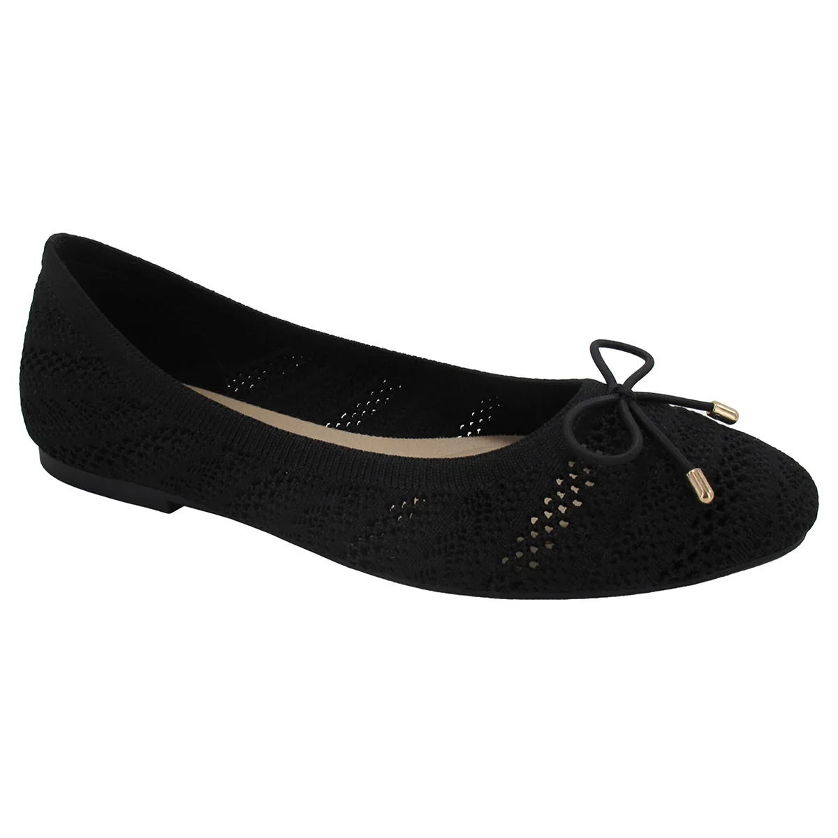 Women's Claret Knitted Ballet Flats 136336 - Image 2