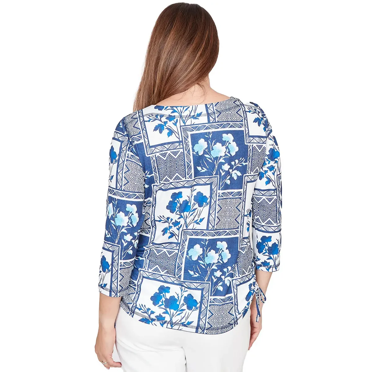 Women's Framed Floral Knit Top 31157 - Image 2