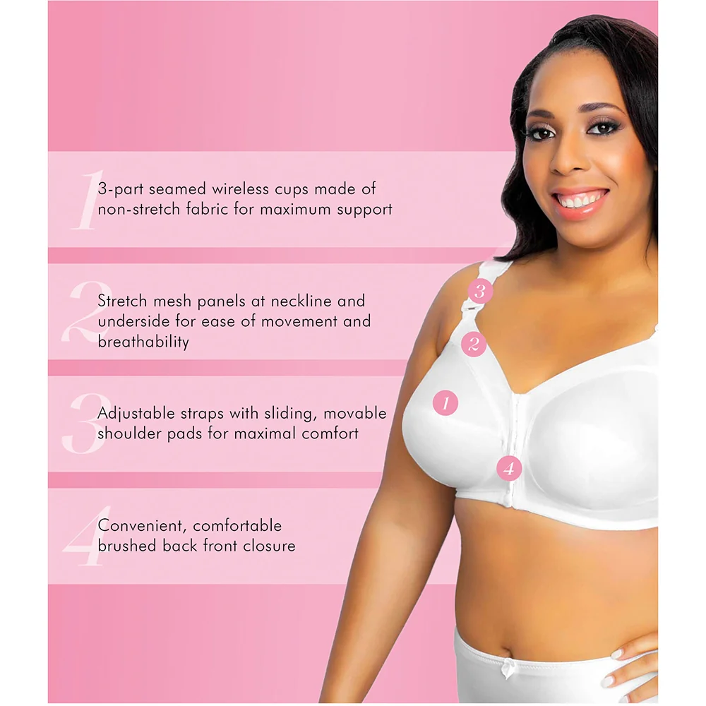 Women's Classic Wireless Full-Coverage Bra with Front Closure 5100530 - Image 5