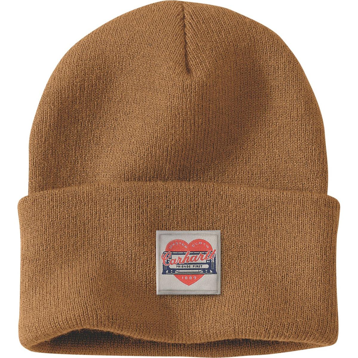 Women's Knit Heart Patch Beanie 107409 - Image 2
