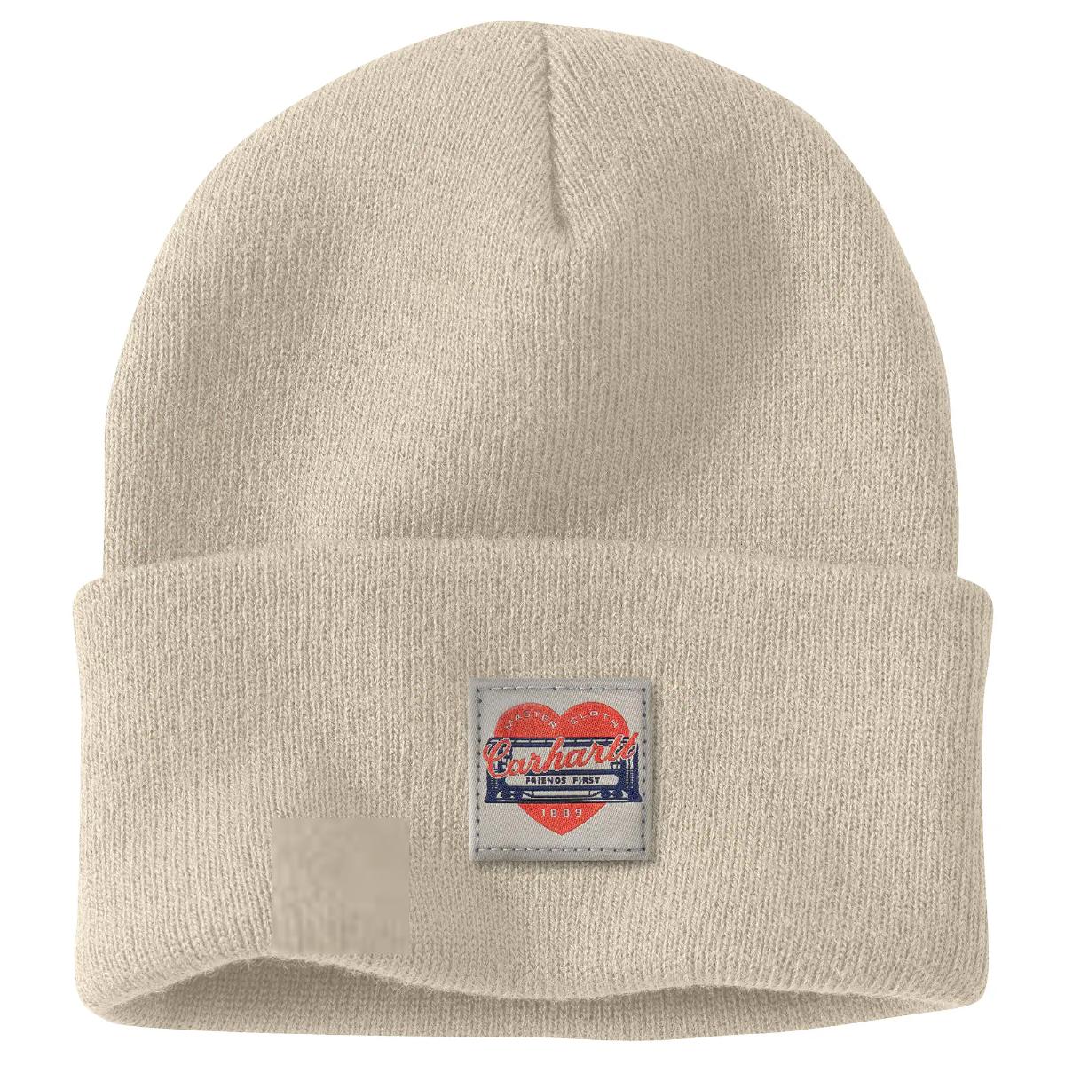 Women's Knit Heart Patch Beanie 107409 - Image 3