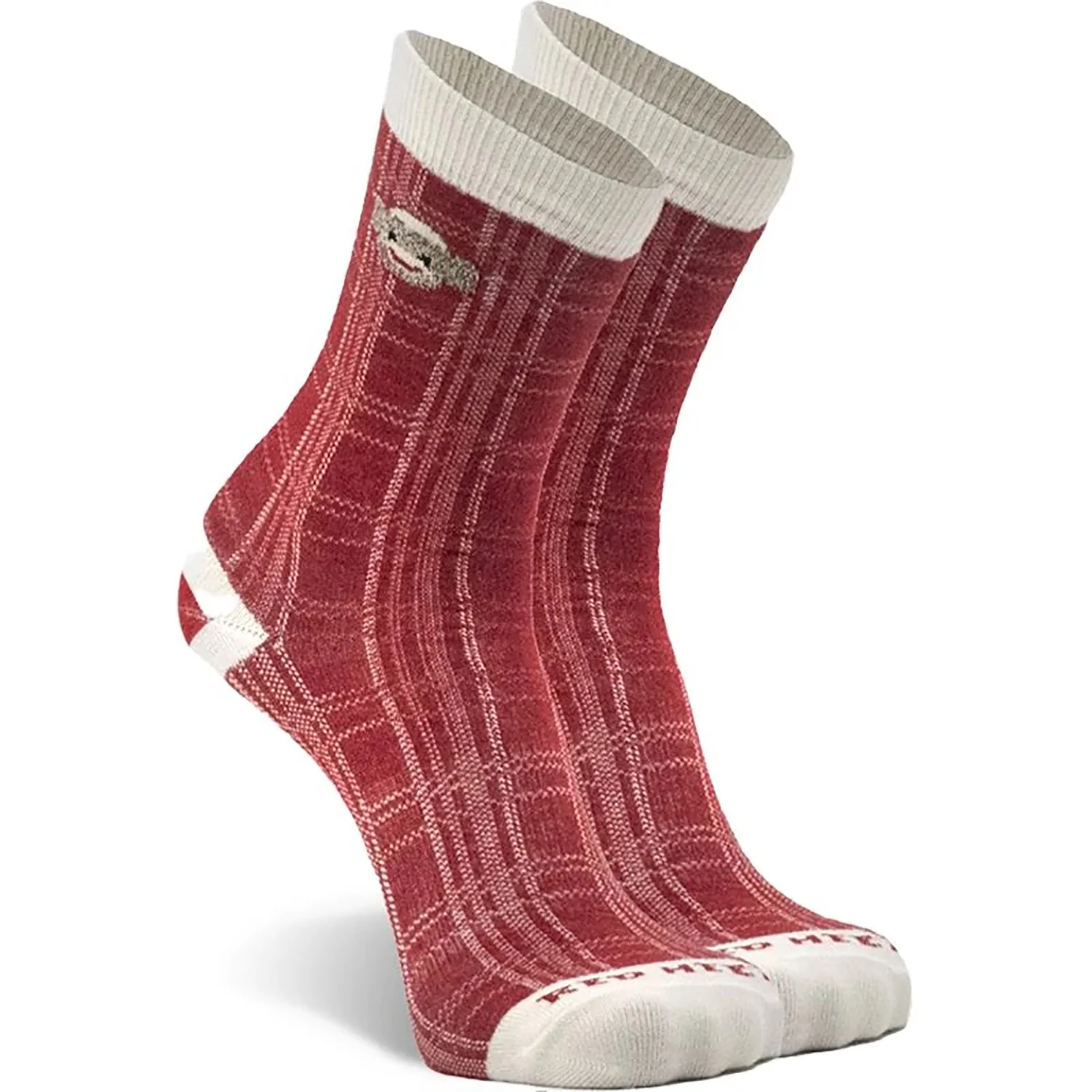 Women's Monkey Plaid Ultra-Lightweight Crew Socks 4596