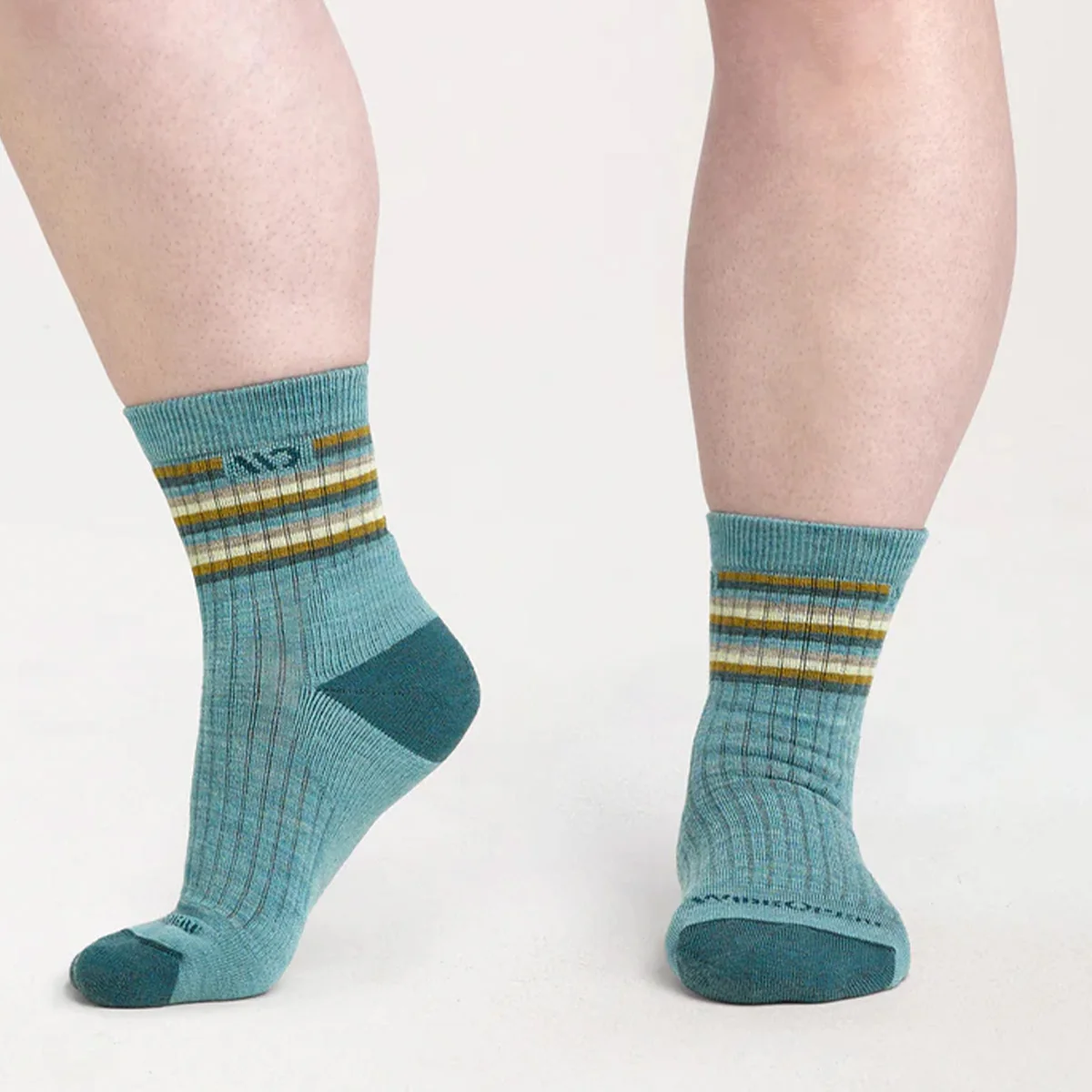 Women's Multi Stripe Cushioned Micro Crew Socks 9502