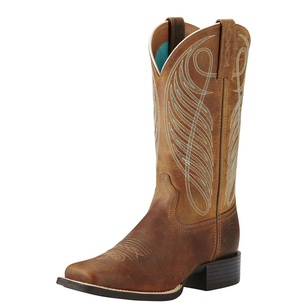 Women's Round Up Wide Square Toe Western Boots 10018528