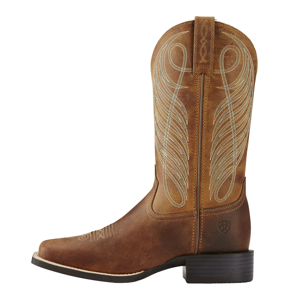 Women's Round Up Wide Square Toe Western Boots 10018528 - Image 2