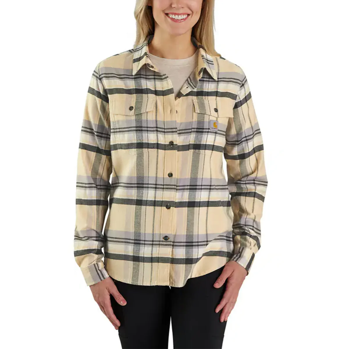 Women's Tencel Fiber Relaxed Fit Long-Sleeve Flannel Shirt 106447