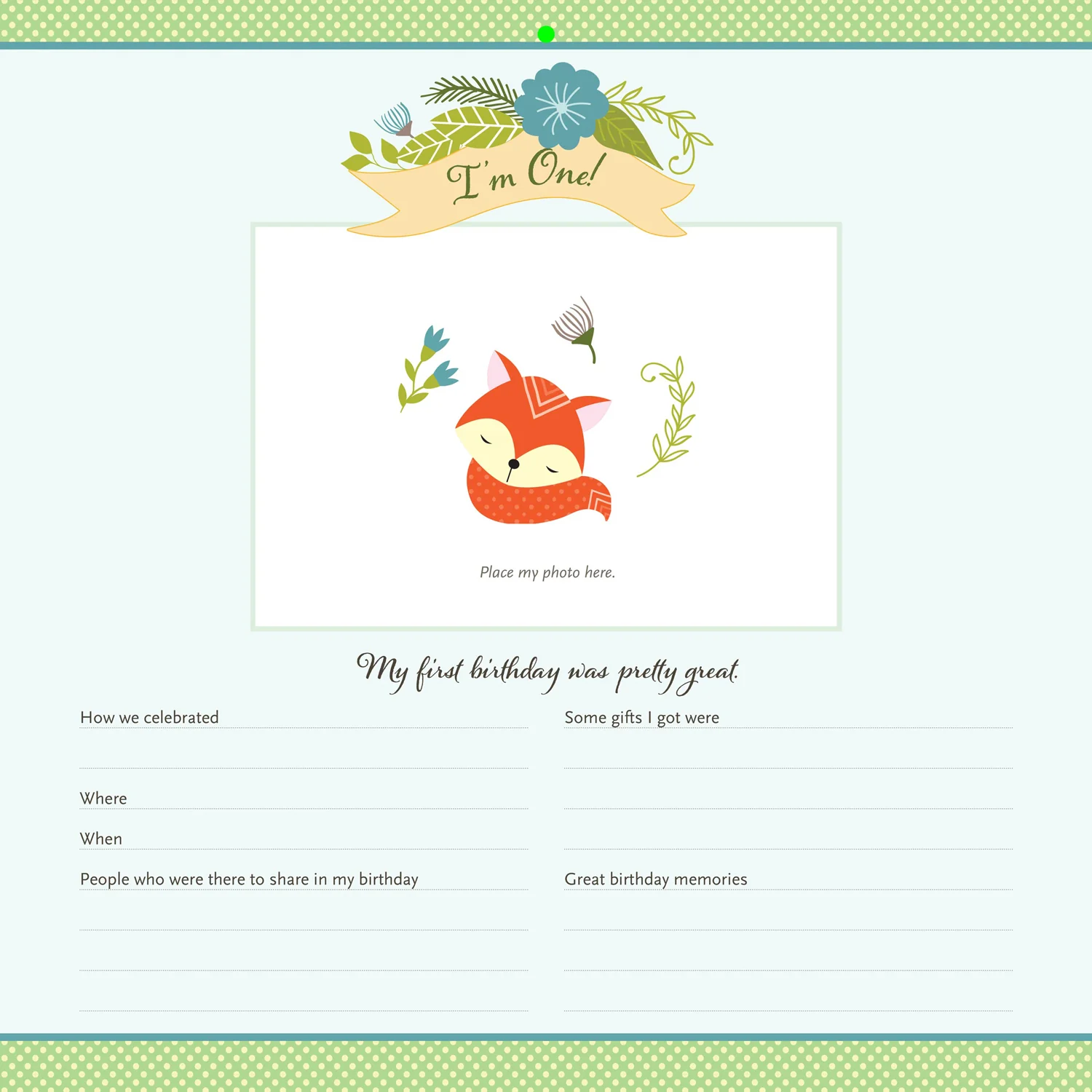Woodland Friends First Year Calendar- My Life as a Baby 321237 - Image 4